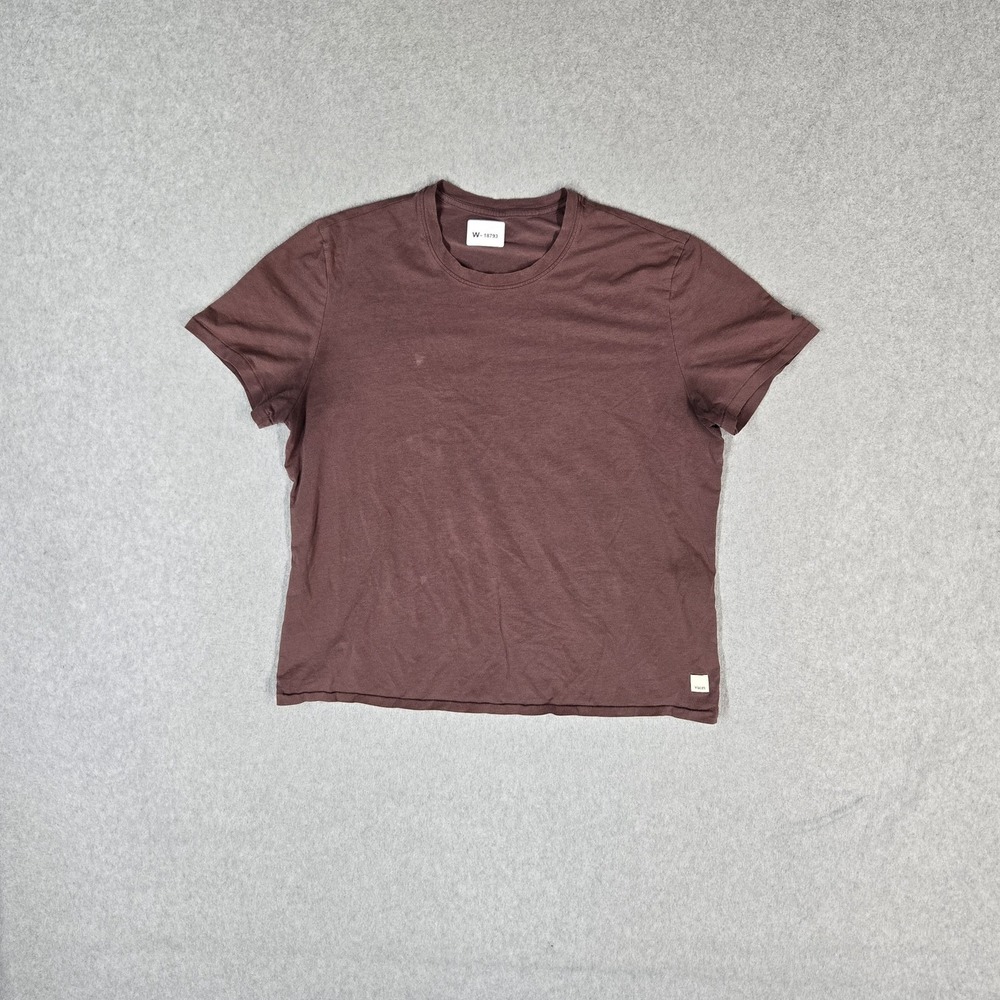 Vuori Women Shirt L Brown  Mudra Fitted Crew Neck Pullover Short Sleeve